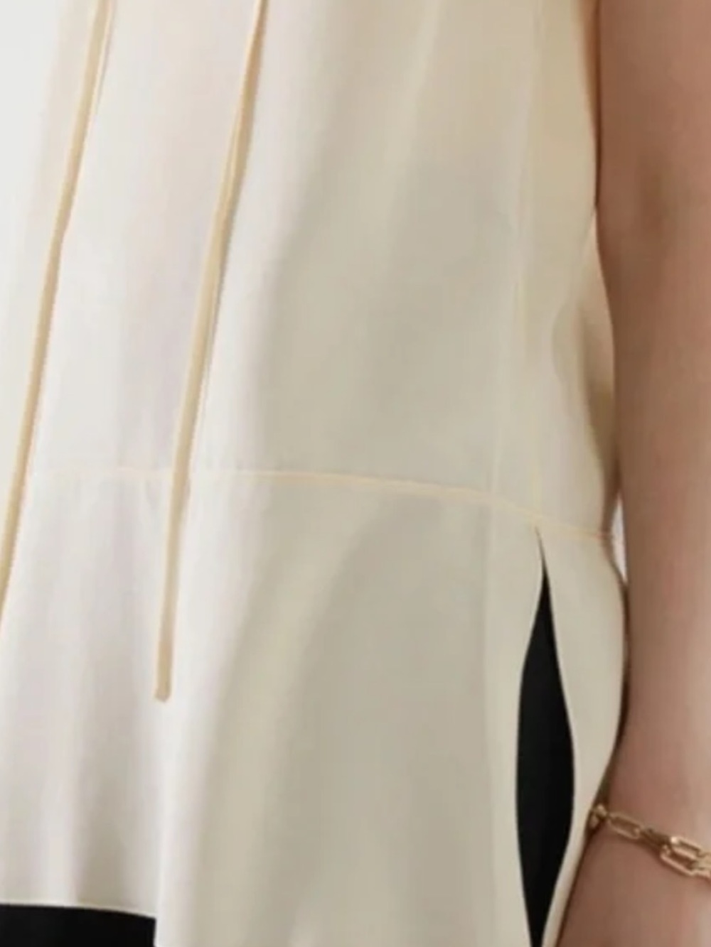 COS Sleeveless Tie-Neck Blouse in Cream - Picture 2 of 7